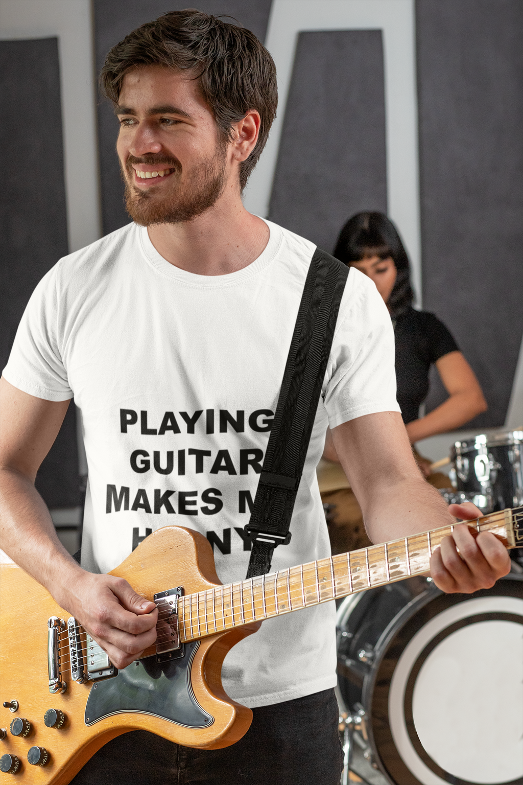 PLAYING GUITAR MAKES ME HORNY - Horny T-Shirts