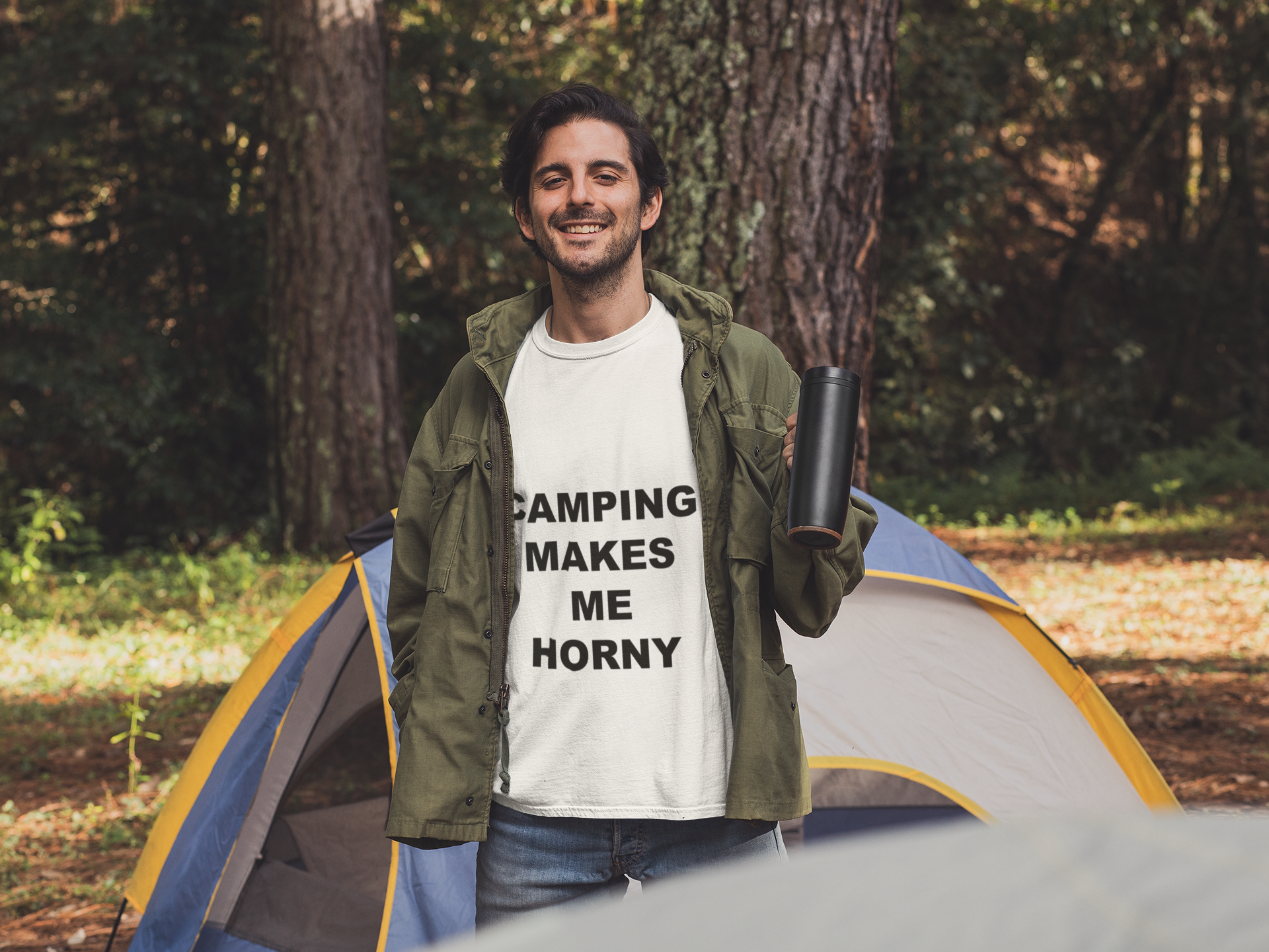 CAMPING MAKES ME HORNY - Horny T-Shirts