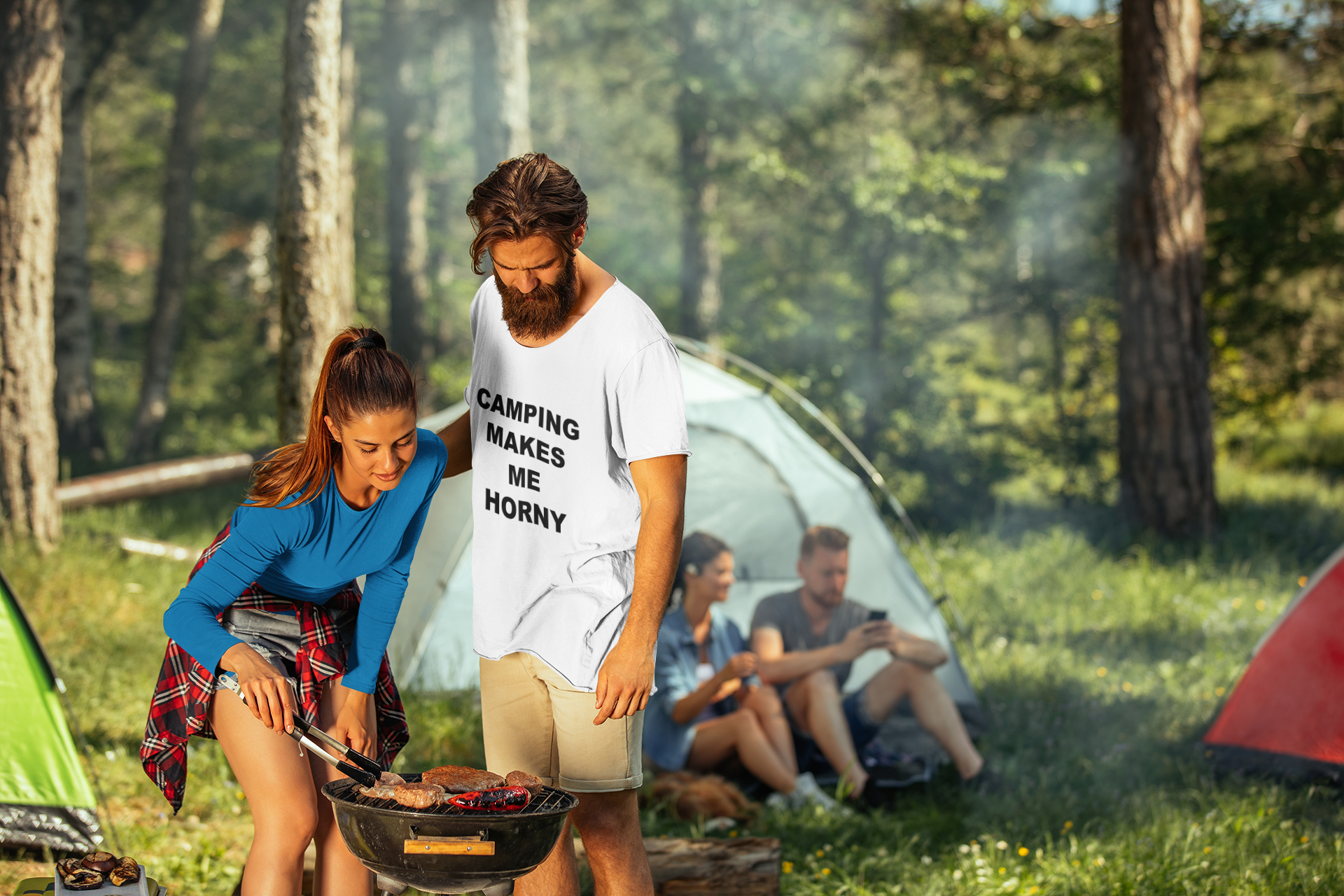 CAMPING MAKES ME HORNY - Horny T-Shirts