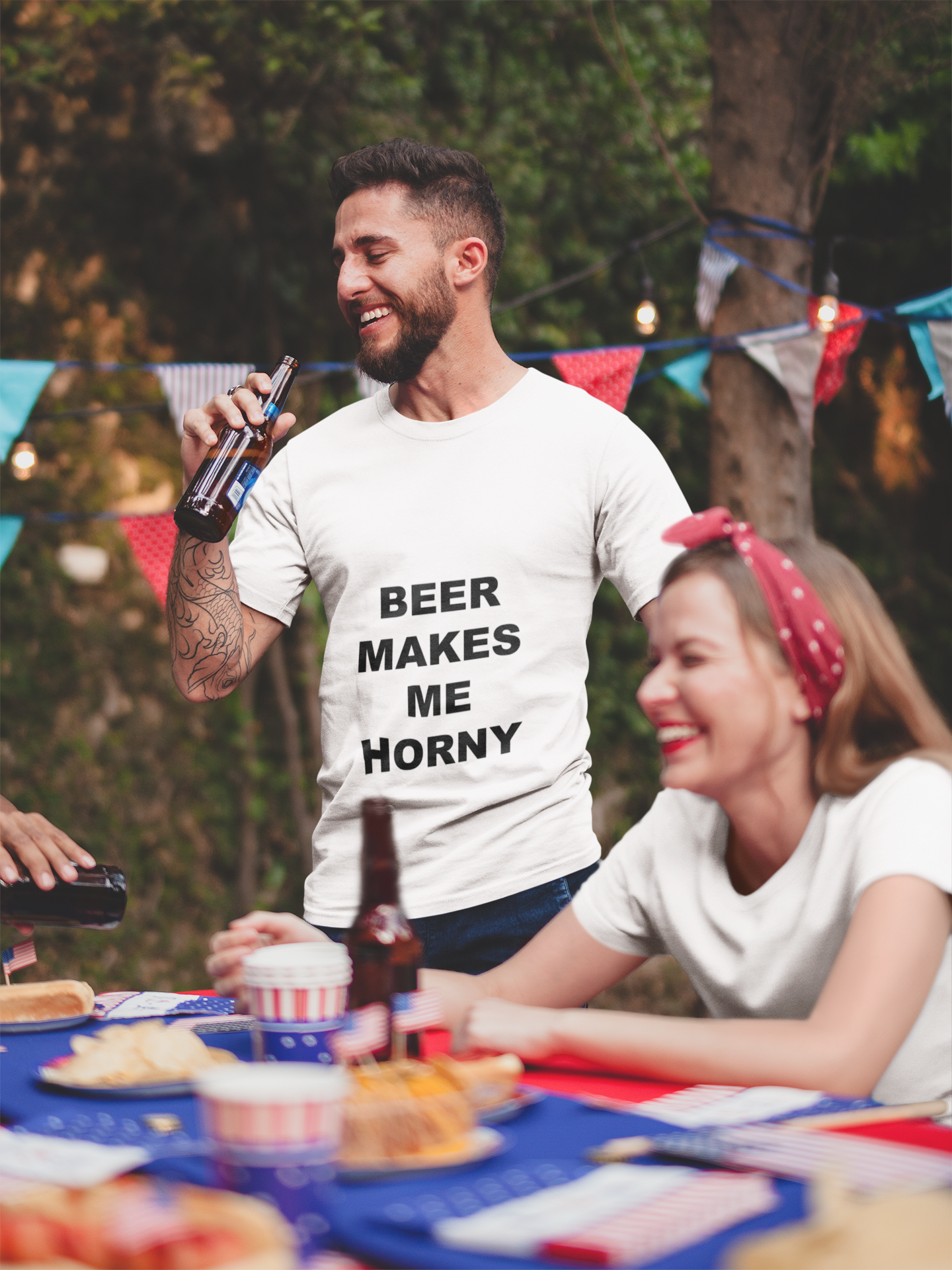 BEER MAKES ME HORNY - Horny T-Shirts